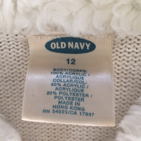 Girls Old Navy Button Up Cardigan Faux Fur Collar (Size 12) - Picture 2 of 3